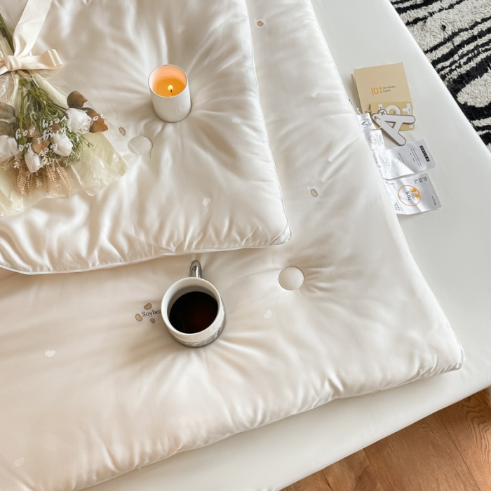 91家纺网 家纺一手货源 找家纺 A+爱家 2024新款A类蚕丝大豆被 本白