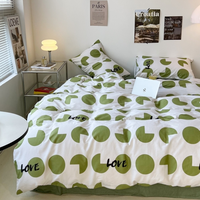 91家纺网 家纺一手货源 找家纺 昔可家纺 2022新款简约几何北欧风全棉四件套 日光岛屿