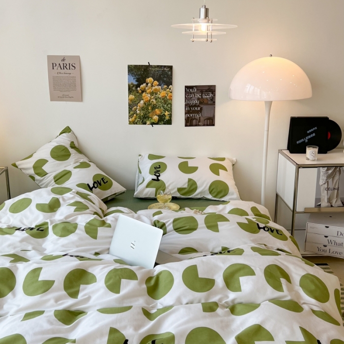 91家纺网 家纺一手货源 找家纺 昔可家纺 2022新款简约几何北欧风全棉四件套 日光岛屿