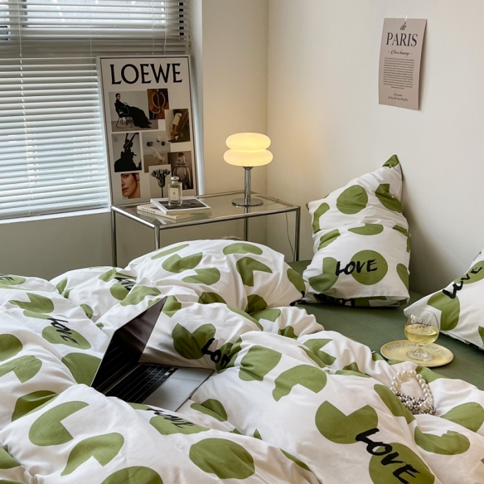 91家纺网 家纺一手货源 找家纺 昔可家纺 2022新款简约几何北欧风全棉四件套 日光岛屿