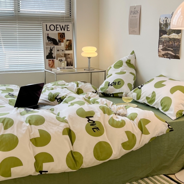 91家纺网 家纺一手货源 找家纺 昔可家纺 2022新款简约几何北欧风全棉四件套 日光岛屿