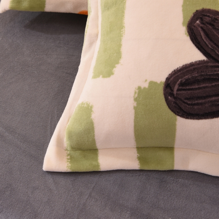 91家纺网 家纺一手货源 找家纺 梦之岛2022新款印花牛奶绒四件套 幸运花