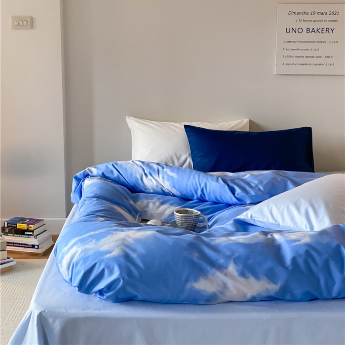 91家纺网 家纺一手货源 找家纺 棉眠2022新40支纯棉夏日pinkpower系列四件套晴空