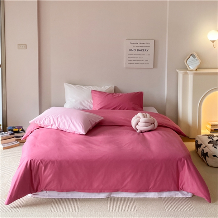 91家纺网 家纺一手货源 找家纺 棉眠2022新款纯棉夏日pinkpower四件套 深粉+浅粉