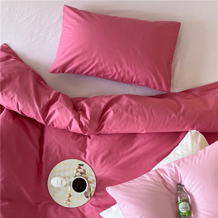 91家纺网 家纺一手货源 找家纺 棉眠2022新款纯棉夏日pinkpower四件套 深粉+浅粉