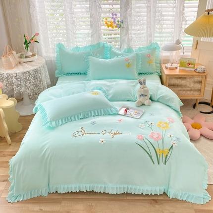 91家纺网 家纺一手货源 找家纺 （总）梦之岛2022新款韩版遇见系列毛巾绣四件套