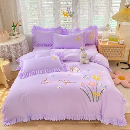 91家纺网 家纺一手货源 找家纺 （总）梦之岛2022新款韩版遇见系列毛巾绣四件套