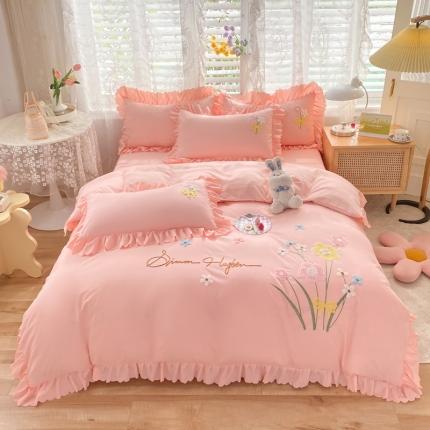 91家纺网 家纺一手货源 找家纺 （总）梦之岛2022新款韩版遇见系列毛巾绣四件套