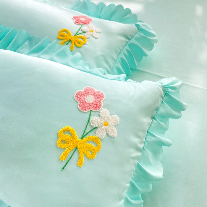 91家纺网 家纺一手货源 找家纺 （总）梦之岛2022新款韩版遇见系列毛巾绣四件套