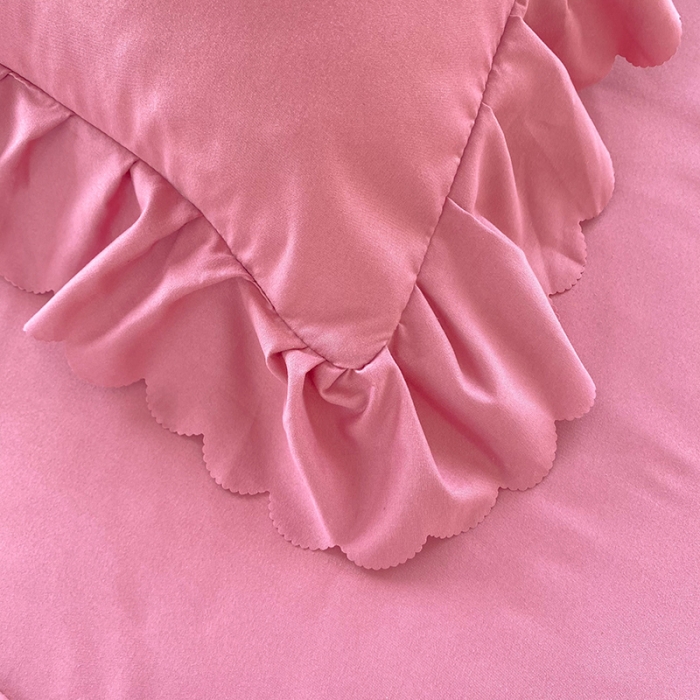 91家纺网 家纺一手货源 找家纺 梦之岛2022新款韩版遇见系列毛巾绣四件套 遇见-豆沙