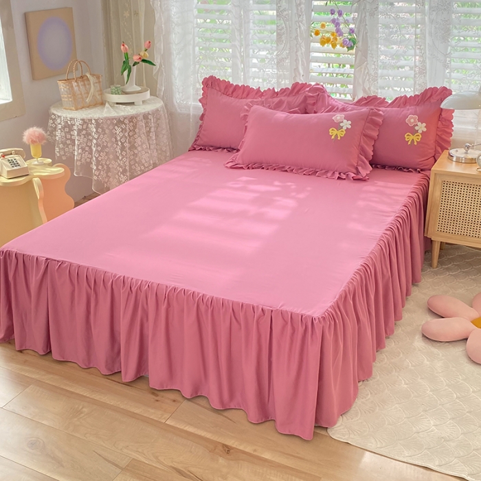 91家纺网 家纺一手货源 找家纺 梦之岛2022新款韩版遇见系列毛巾绣四件套 遇见-豆沙