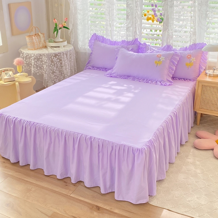 91家纺网 家纺一手货源 找家纺 梦之岛2022新款韩版遇见系列毛巾绣四件套 遇见-梦幻紫