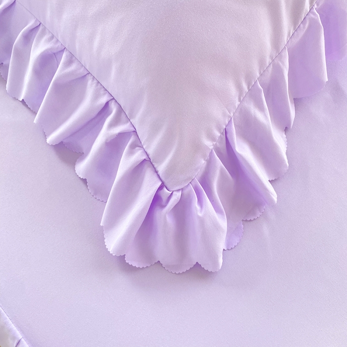 91家纺网 家纺一手货源 找家纺 梦之岛2022新款韩版遇见系列毛巾绣四件套 遇见-梦幻紫