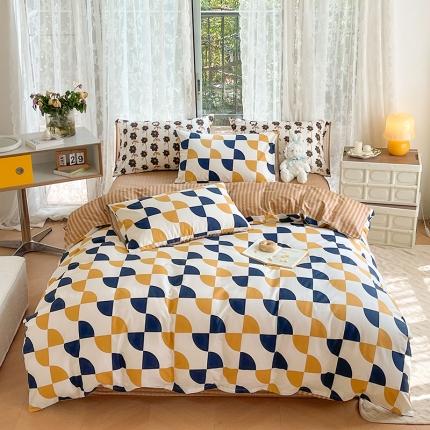 91家纺网 家纺一手货源 找家纺 感遇2022新款纯棉印花四件套 潮牌