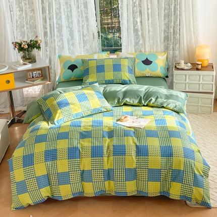 91家纺网 家纺一手货源 找家纺 感遇2022新款纯棉印花四件套 格律