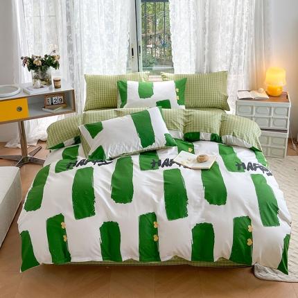 91家纺网 家纺一手货源 找家纺 感遇2022新款纯棉印花四件套 时尚空间