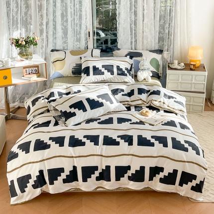 91家纺网 家纺一手货源 找家纺 感遇2022新款纯棉印花四件套 约克