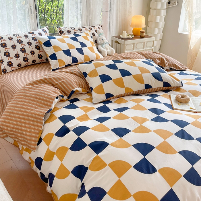 91家纺网 家纺一手货源 找家纺 感遇2022新款纯棉印花四件套 潮牌