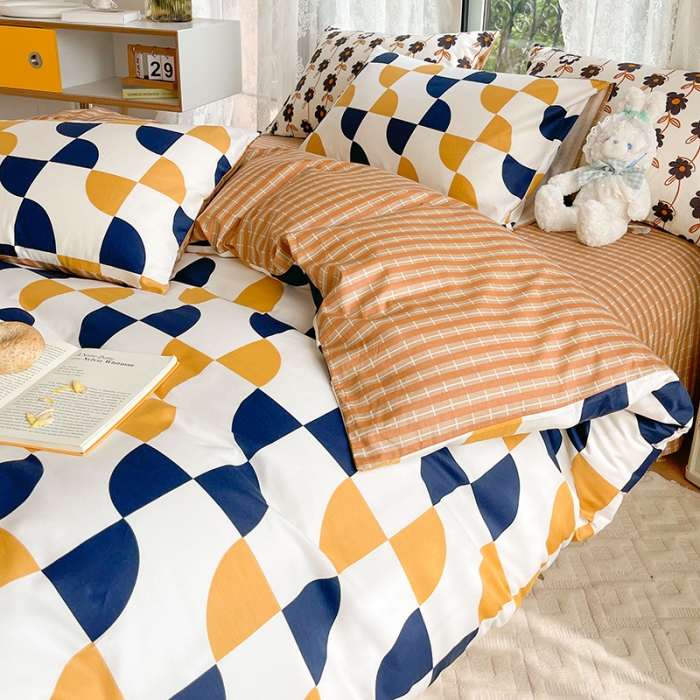 91家纺网 家纺一手货源 找家纺 感遇2022新款纯棉印花四件套 潮牌