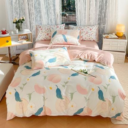 感遇2022新款纯棉印花四件套 粉嫩桃桃