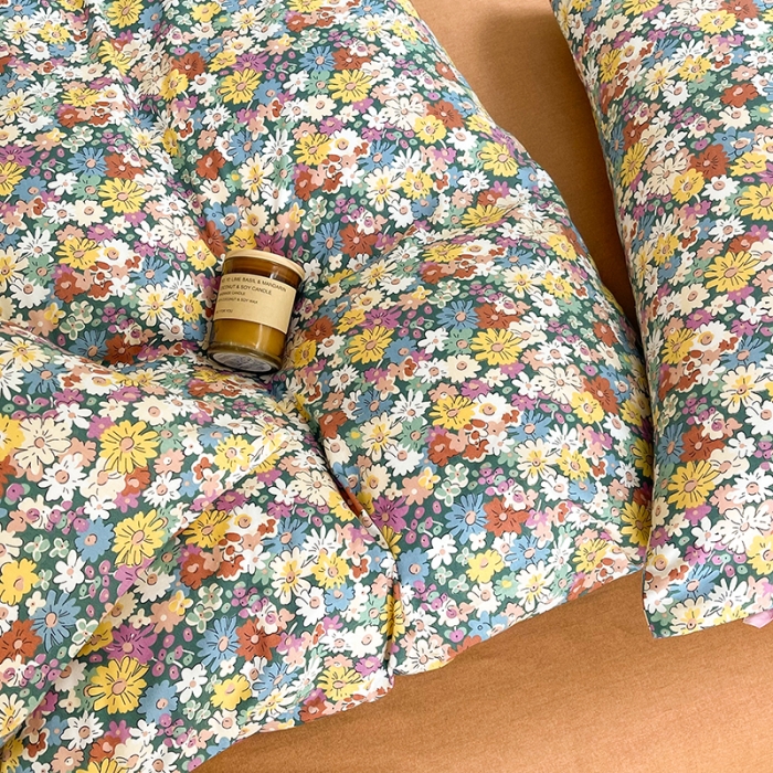 91家纺网 家纺一手货源 找家纺 感遇2022新款纯棉印花四件套 复古碎花