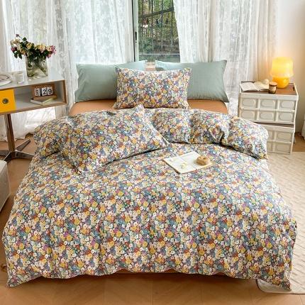 感遇2022新款纯棉印花四件套 复古碎花