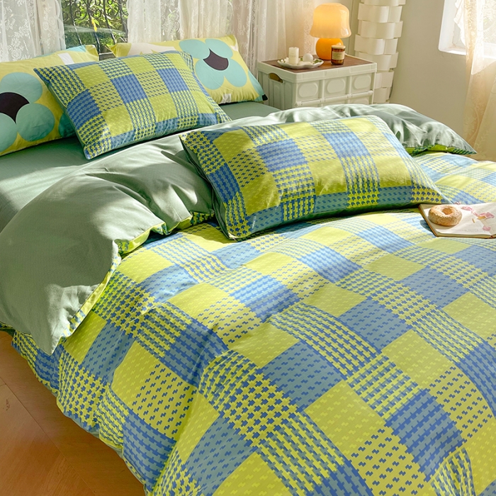 91家纺网 家纺一手货源 找家纺 感遇2022新款纯棉印花四件套 格律