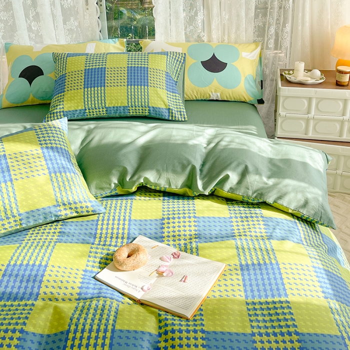 91家纺网 家纺一手货源 找家纺 感遇2022新款纯棉印花四件套 格律