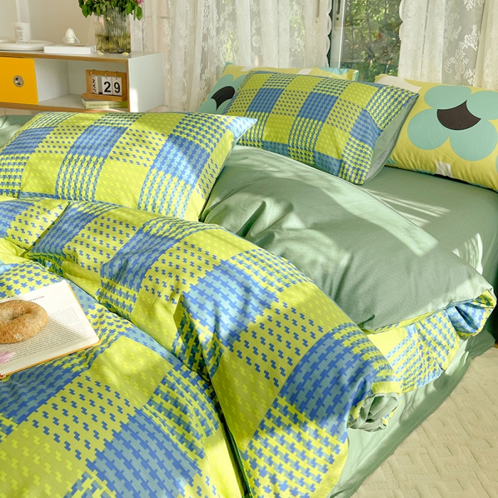 91家纺网 家纺一手货源 找家纺 感遇2022新款纯棉印花四件套 格律