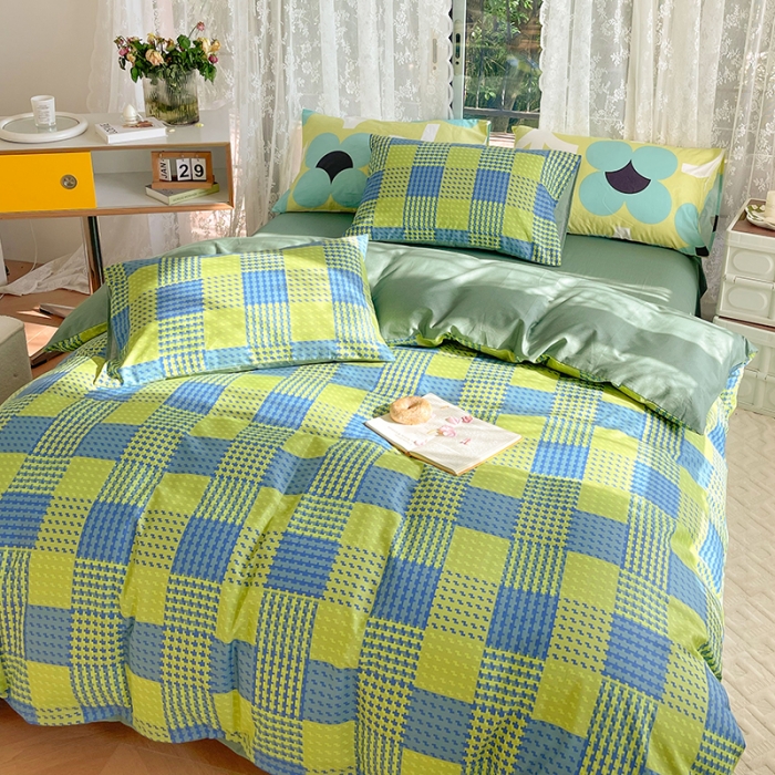 91家纺网 家纺一手货源 找家纺 感遇2022新款纯棉印花四件套 格律