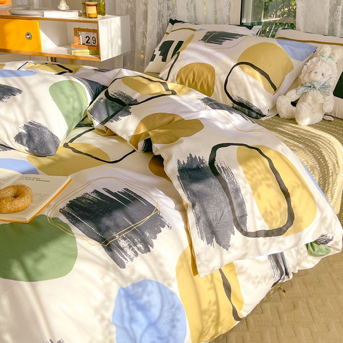 91家纺网 家纺一手货源 找家纺 感遇2022新款纯棉印花四件套 里约