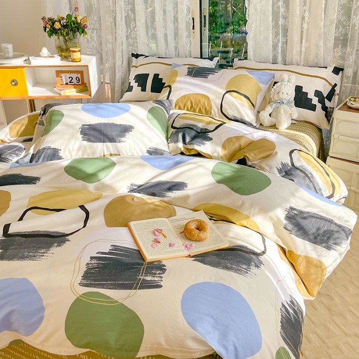 91家纺网 家纺一手货源 找家纺 感遇2022新款纯棉印花四件套 里约