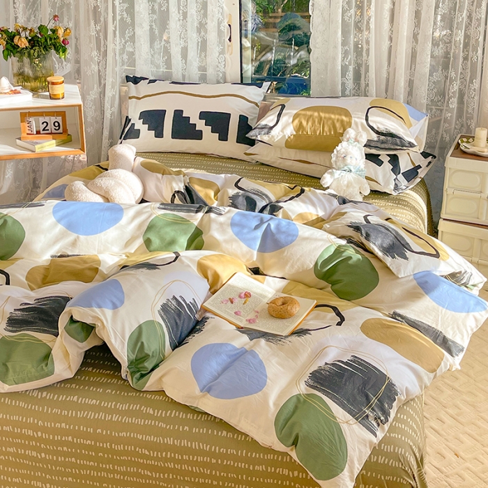 91家纺网 家纺一手货源 找家纺 感遇2022新款纯棉印花四件套 里约