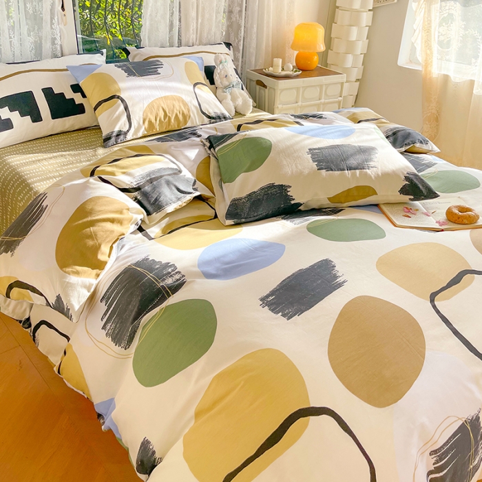 91家纺网 家纺一手货源 找家纺 感遇2022新款纯棉印花四件套 里约