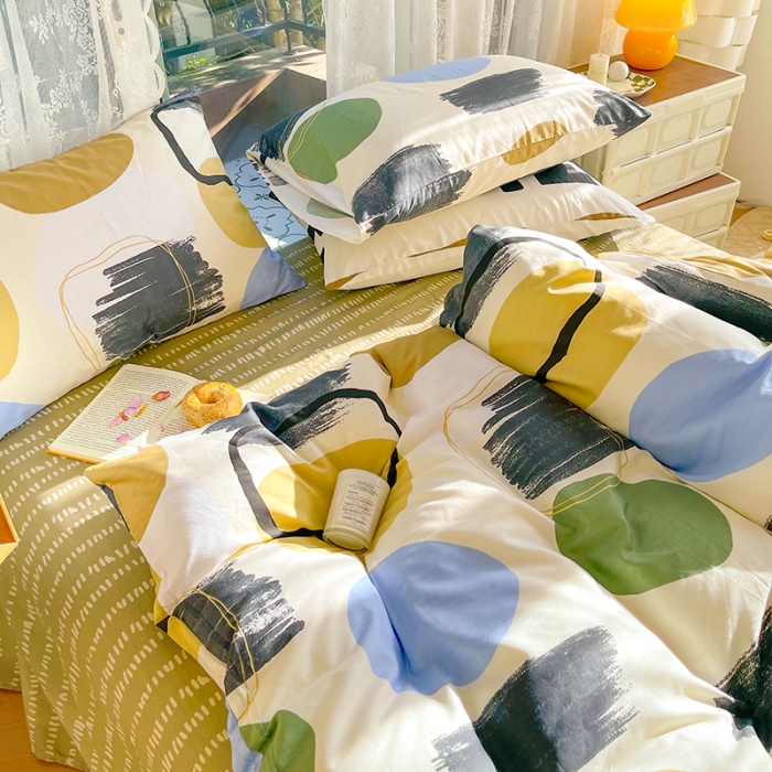 91家纺网 家纺一手货源 找家纺 感遇2022新款纯棉印花四件套 里约