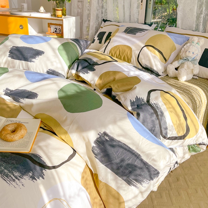 91家纺网 家纺一手货源 找家纺 感遇2022新款纯棉印花四件套 里约