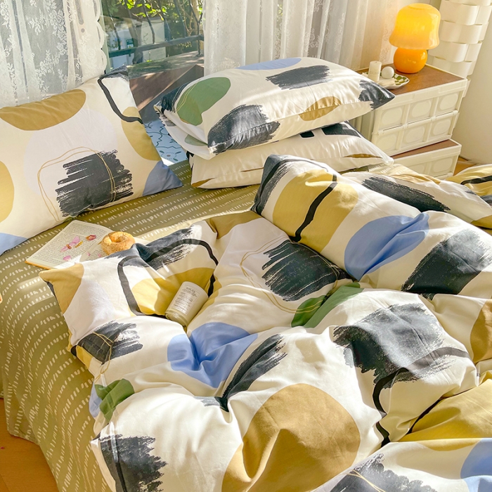 91家纺网 家纺一手货源 找家纺 感遇2022新款纯棉印花四件套 里约