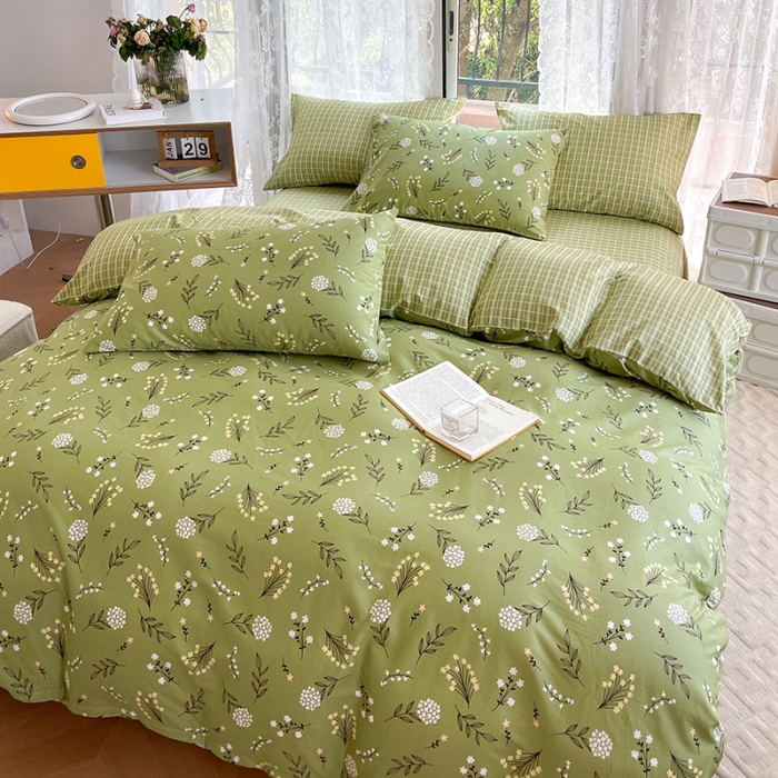 91家纺网 家纺一手货源 找家纺 感遇2022新款纯棉印花四件套 琉璃