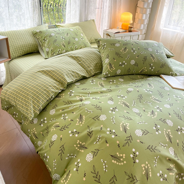 91家纺网 家纺一手货源 找家纺 感遇2022新款纯棉印花四件套 琉璃