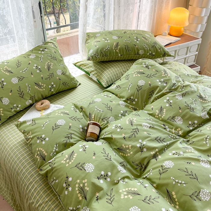 91家纺网 家纺一手货源 找家纺 感遇2022新款纯棉印花四件套 琉璃