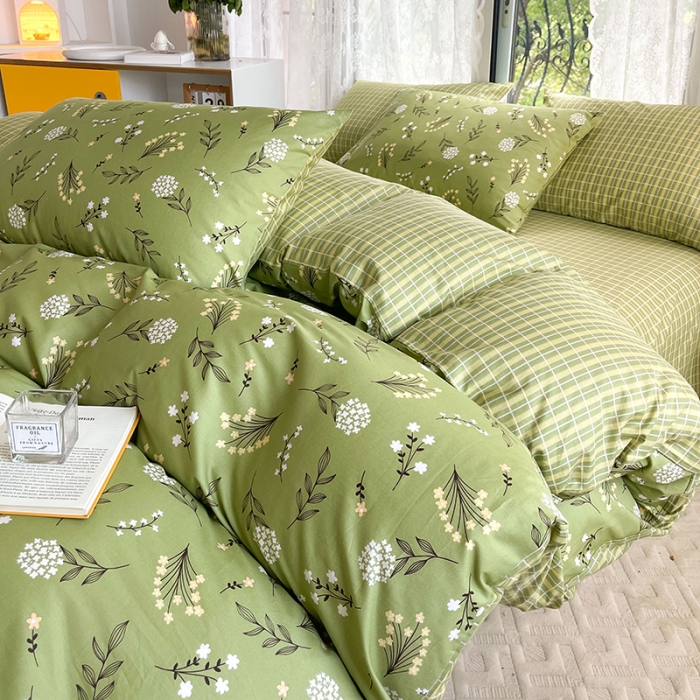 91家纺网 家纺一手货源 找家纺 感遇2022新款纯棉印花四件套 琉璃