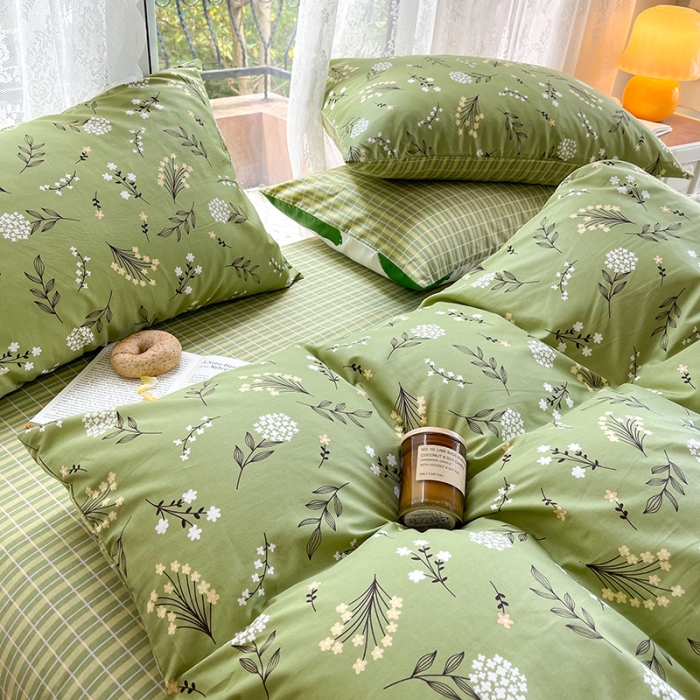 91家纺网 家纺一手货源 找家纺 感遇2022新款纯棉印花四件套 琉璃