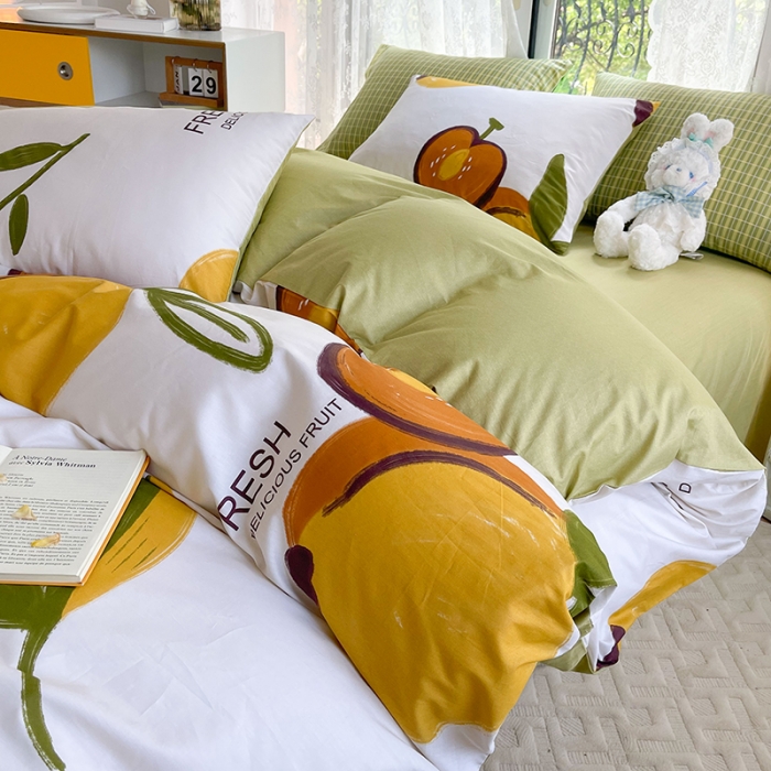 91家纺网 家纺一手货源 找家纺 感遇2022新款纯棉印花四件套 秋实