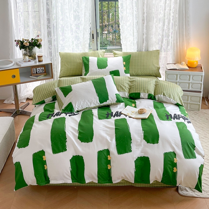 91家纺网 家纺一手货源 找家纺 感遇2022新款纯棉印花四件套 时尚空间