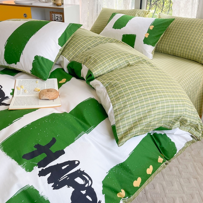 91家纺网 家纺一手货源 找家纺 感遇2022新款纯棉印花四件套 时尚空间