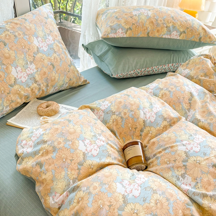 91家纺网 家纺一手货源 找家纺 感遇2022新款纯棉印花四件套 玉兔