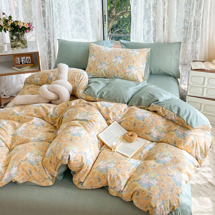 91家纺网 家纺一手货源 找家纺 感遇2022新款纯棉印花四件套 玉兔