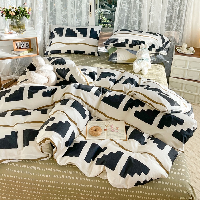 91家纺网 家纺一手货源 找家纺 感遇2022新款纯棉印花四件套 约克