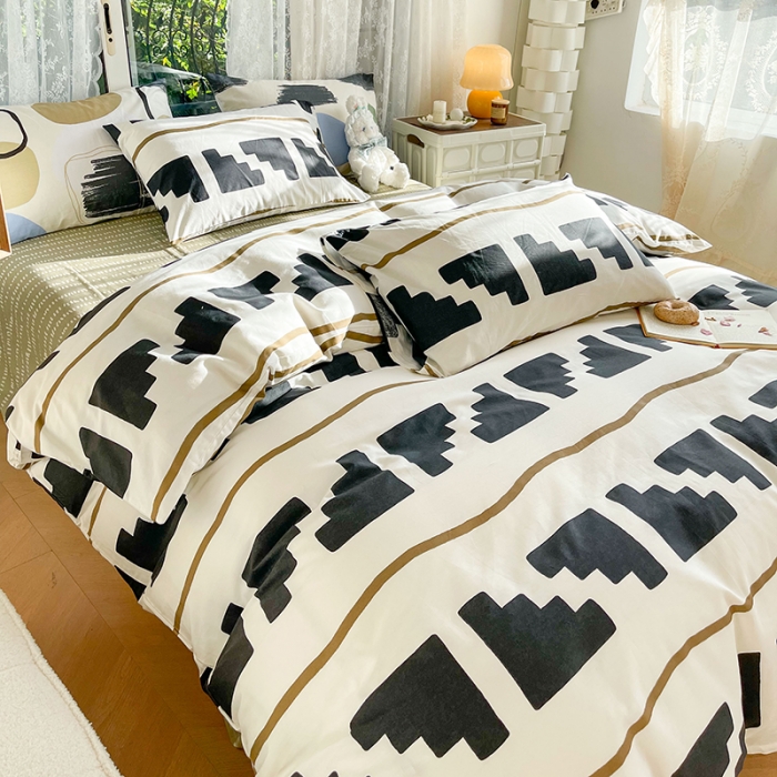 91家纺网 家纺一手货源 找家纺 感遇2022新款纯棉印花四件套 约克