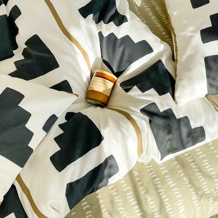 91家纺网 家纺一手货源 找家纺 感遇2022新款纯棉印花四件套 约克